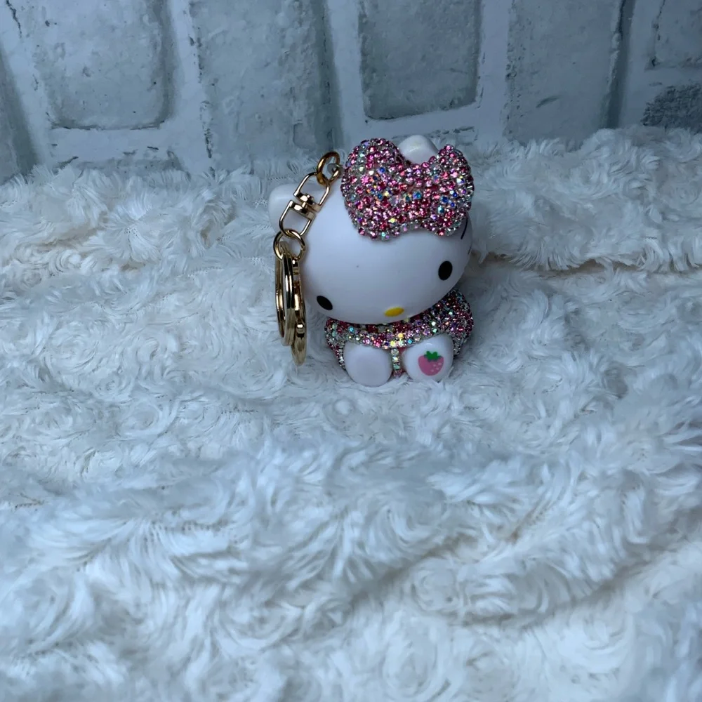 Hello Kitty Bundle Brown Plush Cosmetic Pouch with Pink Accents & Accessories